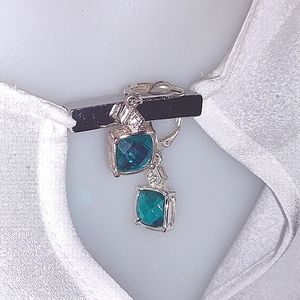 Aqua earrings no good pics